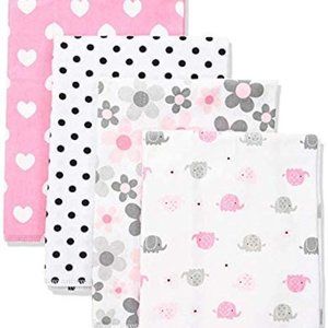 Burp Cloth bibs, Elephants/Flowers, 20 x 14 US